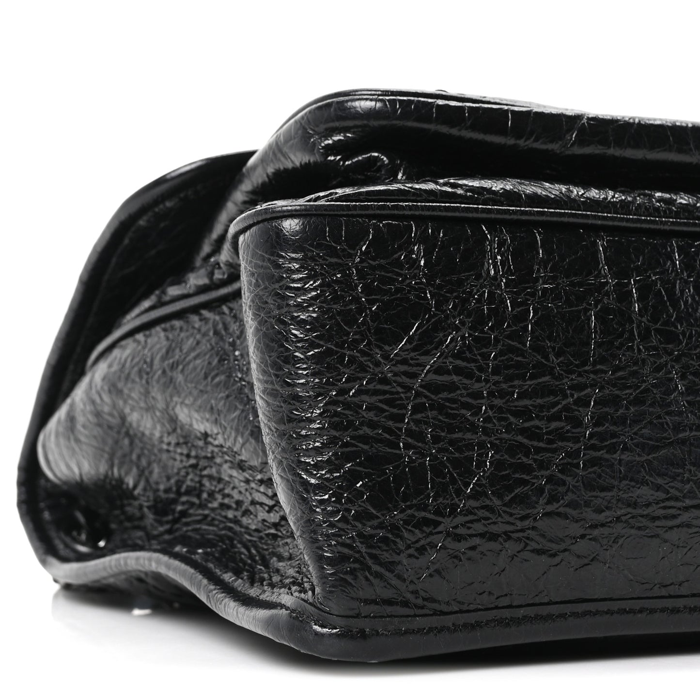 Crinkled Calfskin Matelasse Monogram Medium Niki Chain Satchel Black