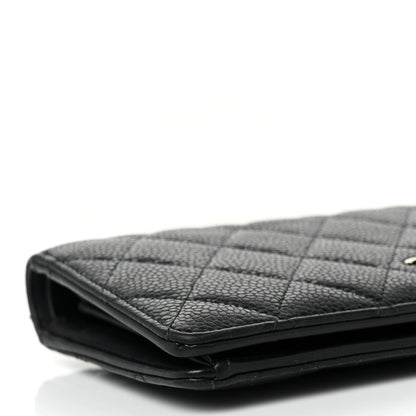 Chanel Caviar Quilted Yen Wallet Dark Blue 7 of 9
