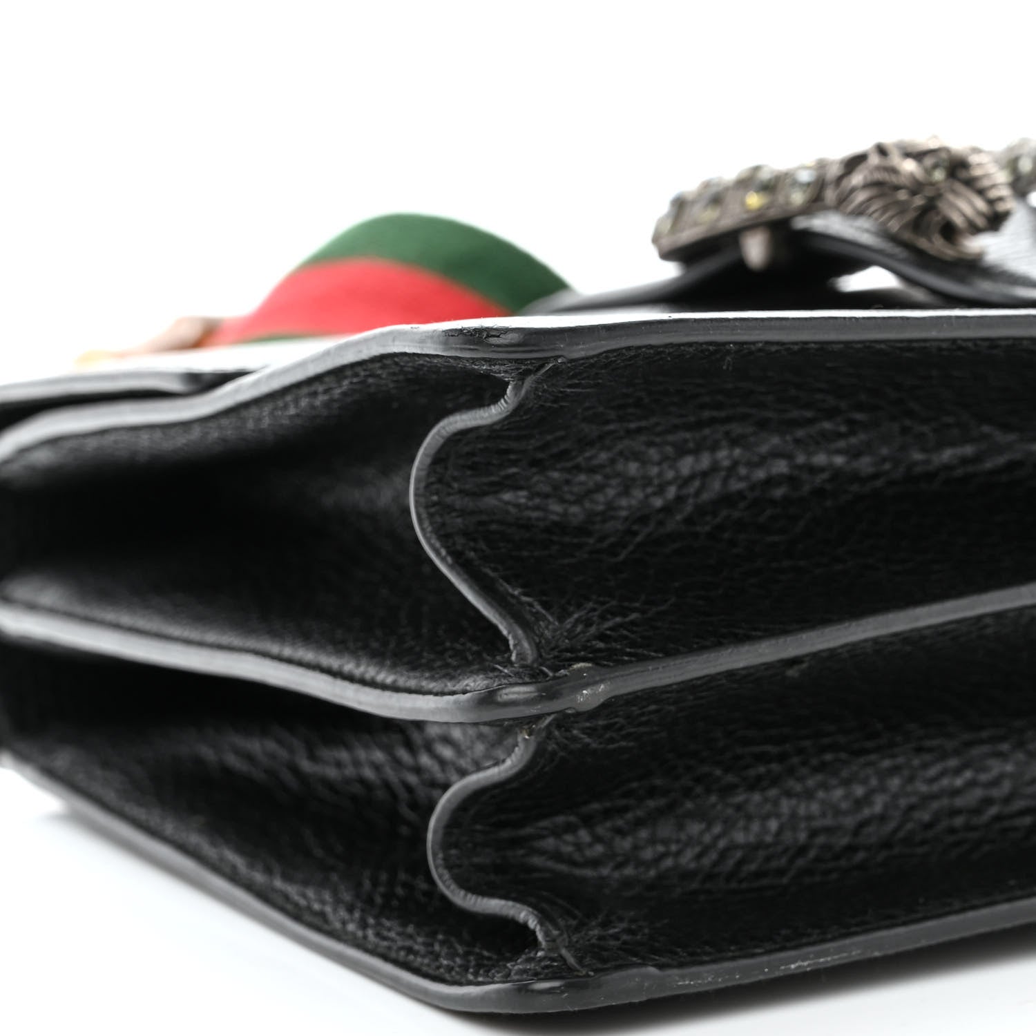 Gucci Dollar Calfskin Crystal Web Medium Dionysus Bamboo Top Handle Bag Black Black Diamond 10 of 11