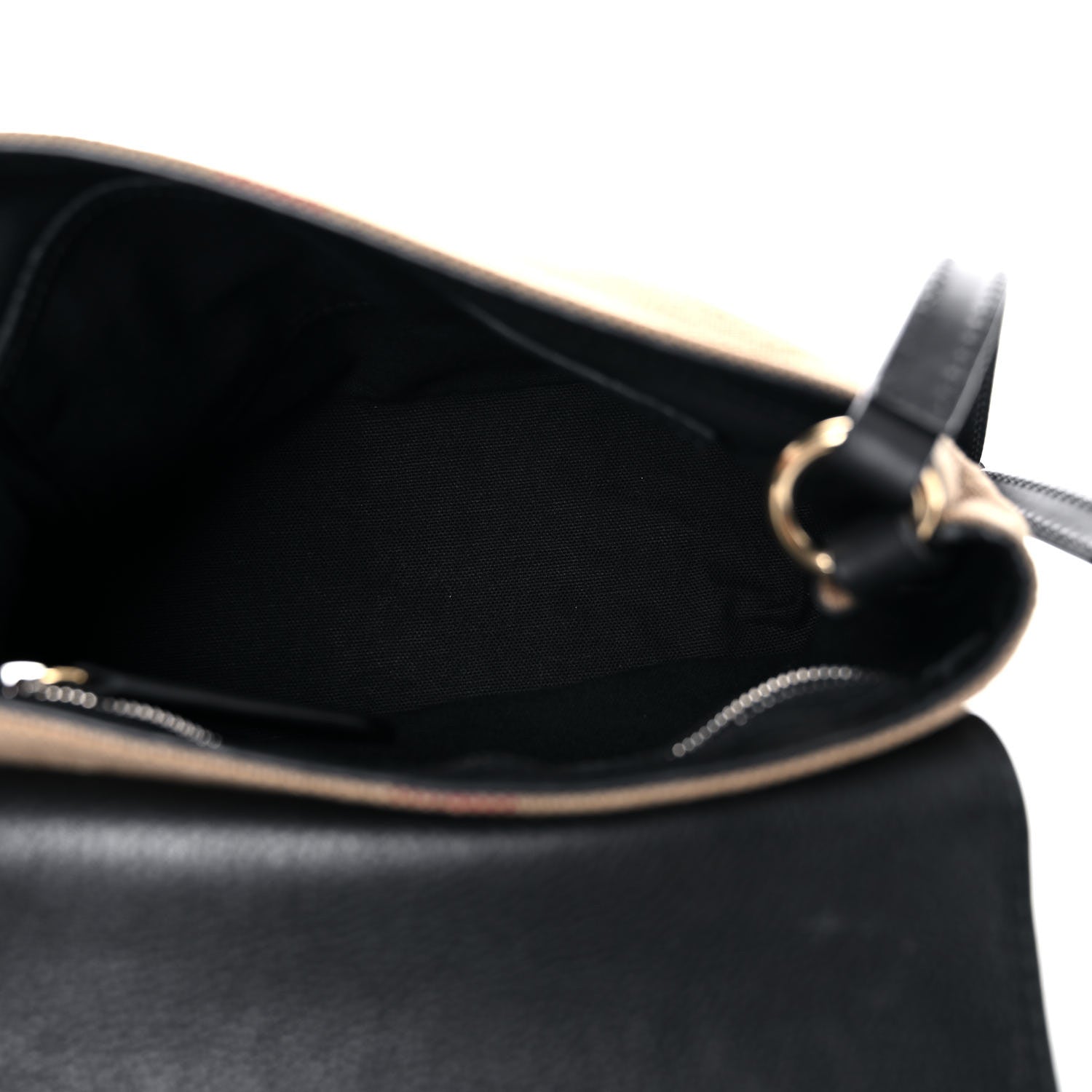 Burberry Mega Check Grainy Calfskin Small Gowan Messenger Bag Black 5 of 14