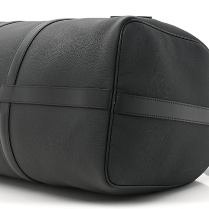Louis Vuitton Grained Calfskin Aerogram Keepall Bandouliere 50 Black 8 of 10