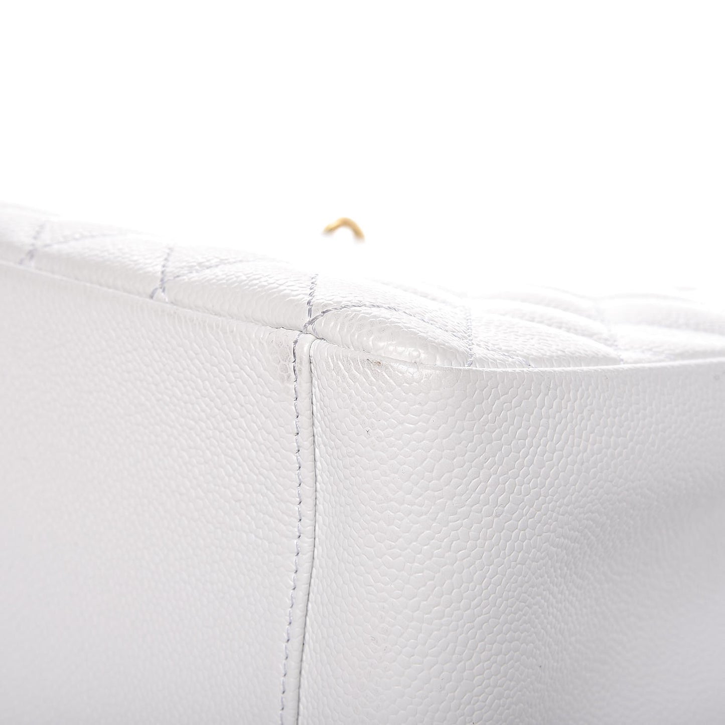 Caviar Quilted Grand Shopping Tote GST White