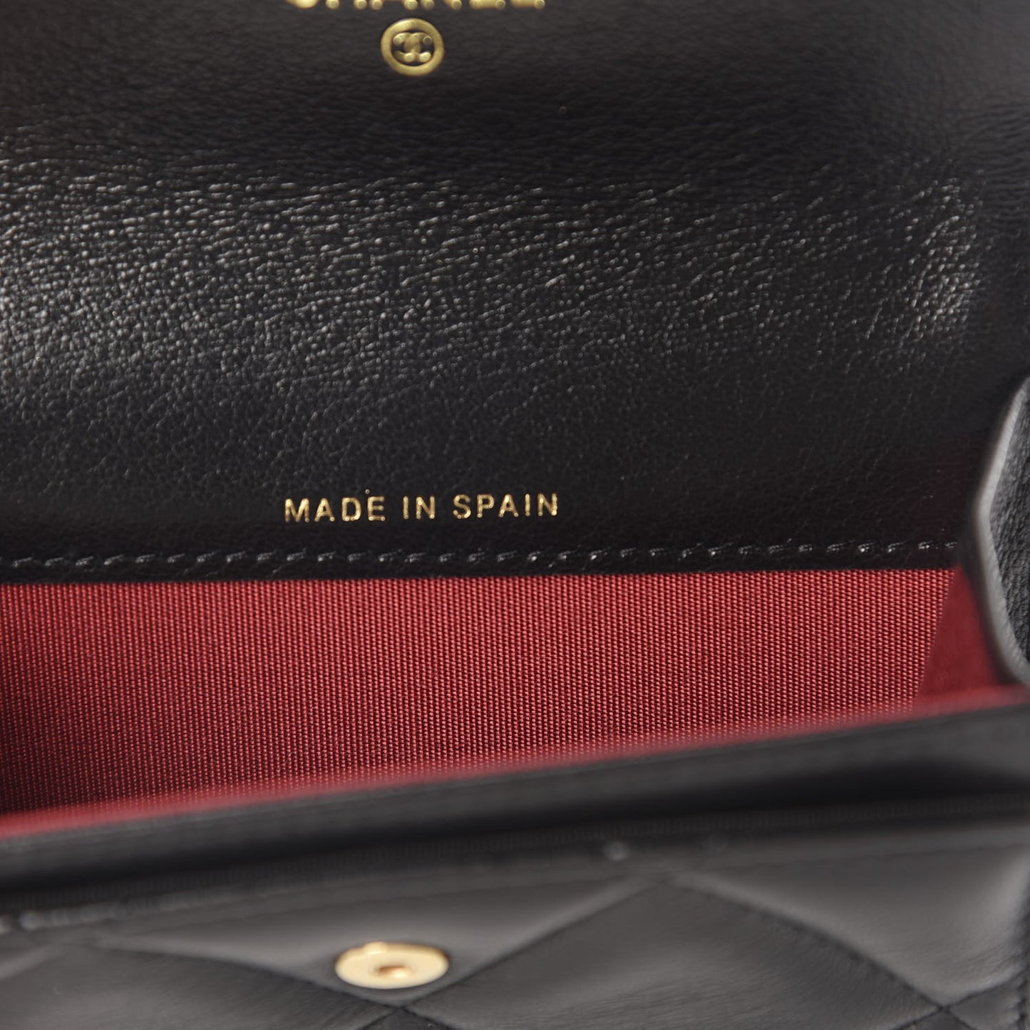Lambskin Quilted Chanel 19 Flap Card Holder Black