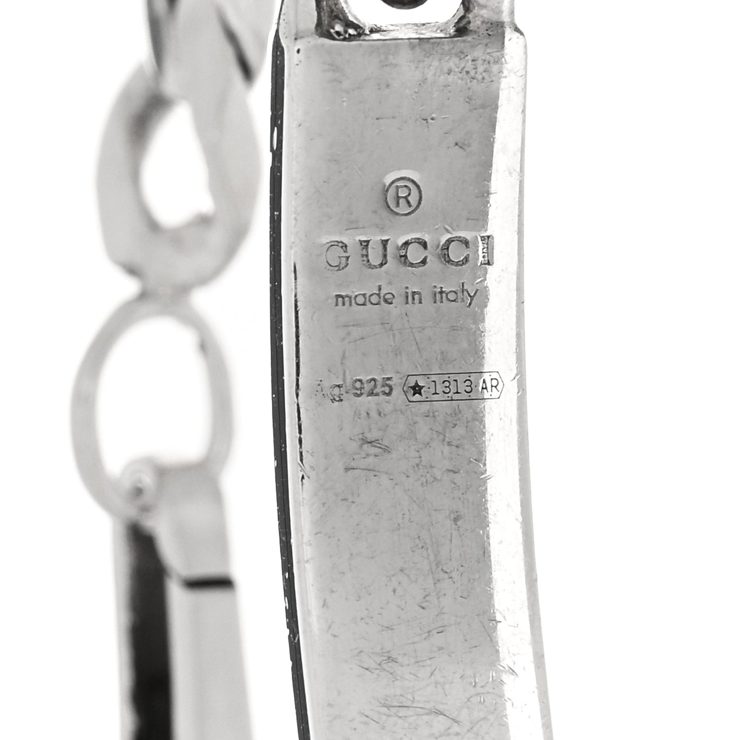 Sterling Silver GucciGhost Hamlet Skull ID Chain Bracelet