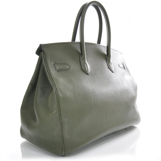 Taurillon Clemence Birkin 35 Vert Veronese