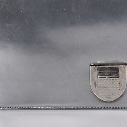 Christian Dior Metallic Patent Micro-Cannage Medium Diorama Flap Bag Silver 14 of 15