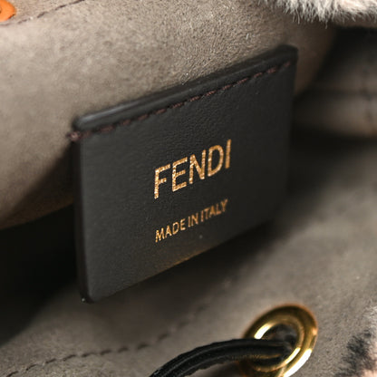 Fendi Shearling F is Fendi Macro FF 1974 Diagonal Mini Mon Tresor Bucket Bag Light Rose Black 6 of 10