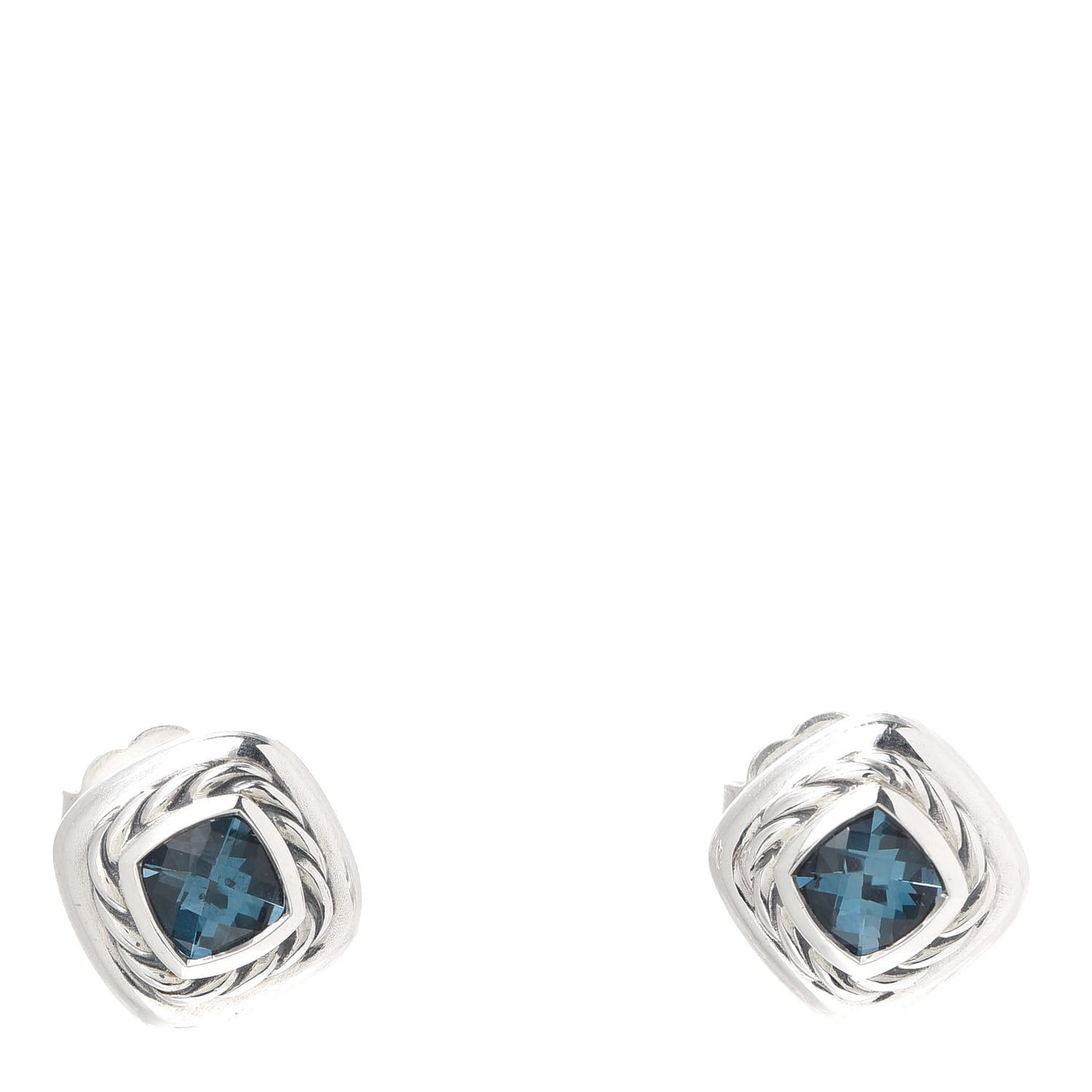 Sterling Silver Hampton Blue Topaz 5mm Cable Classics Stud Earrings