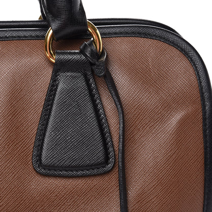 Prada Saffiano Soft Bi-Color Tote Palissandro Black 15 of 17