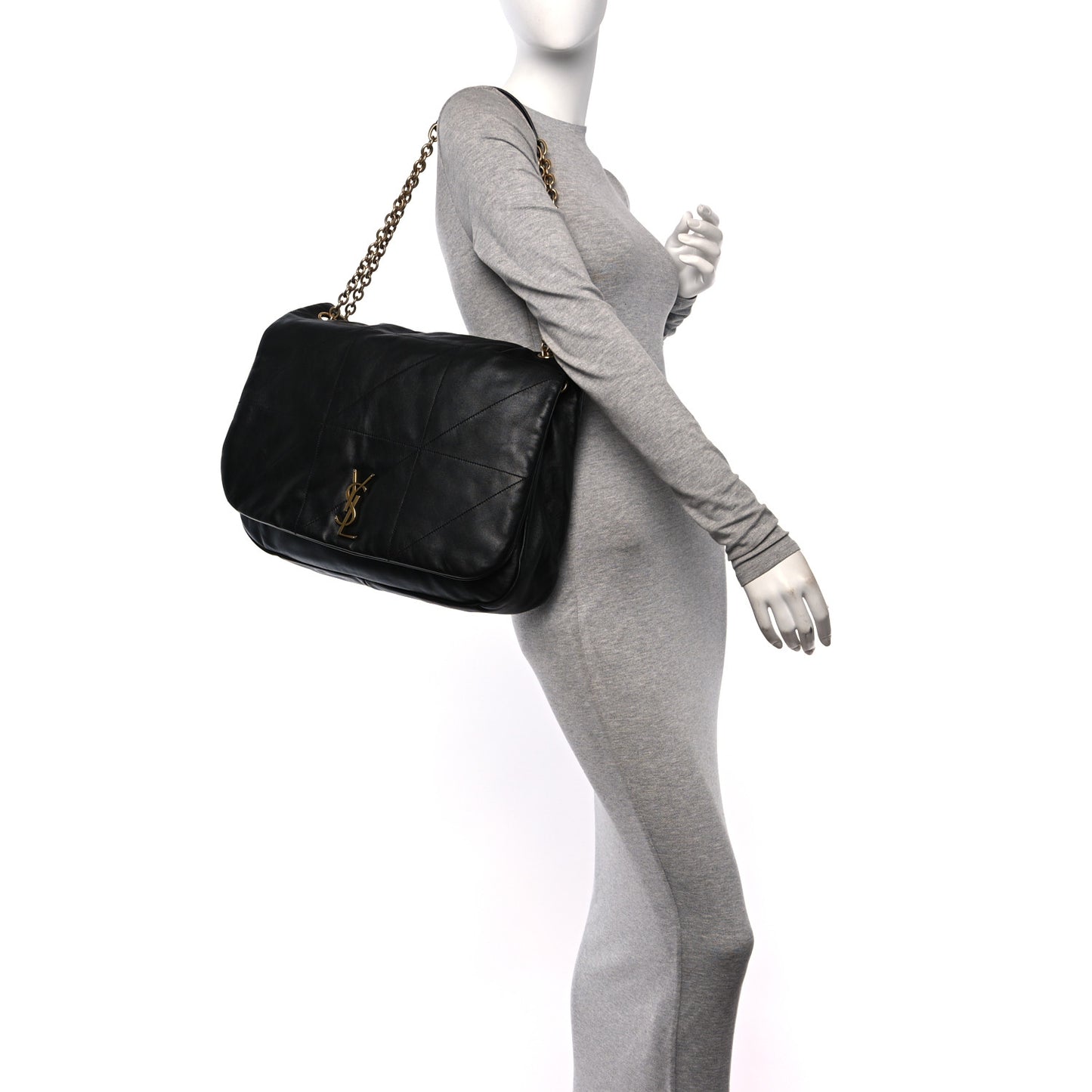 Lambskin Matelasse Monogram Large Jamie 4.3 Black