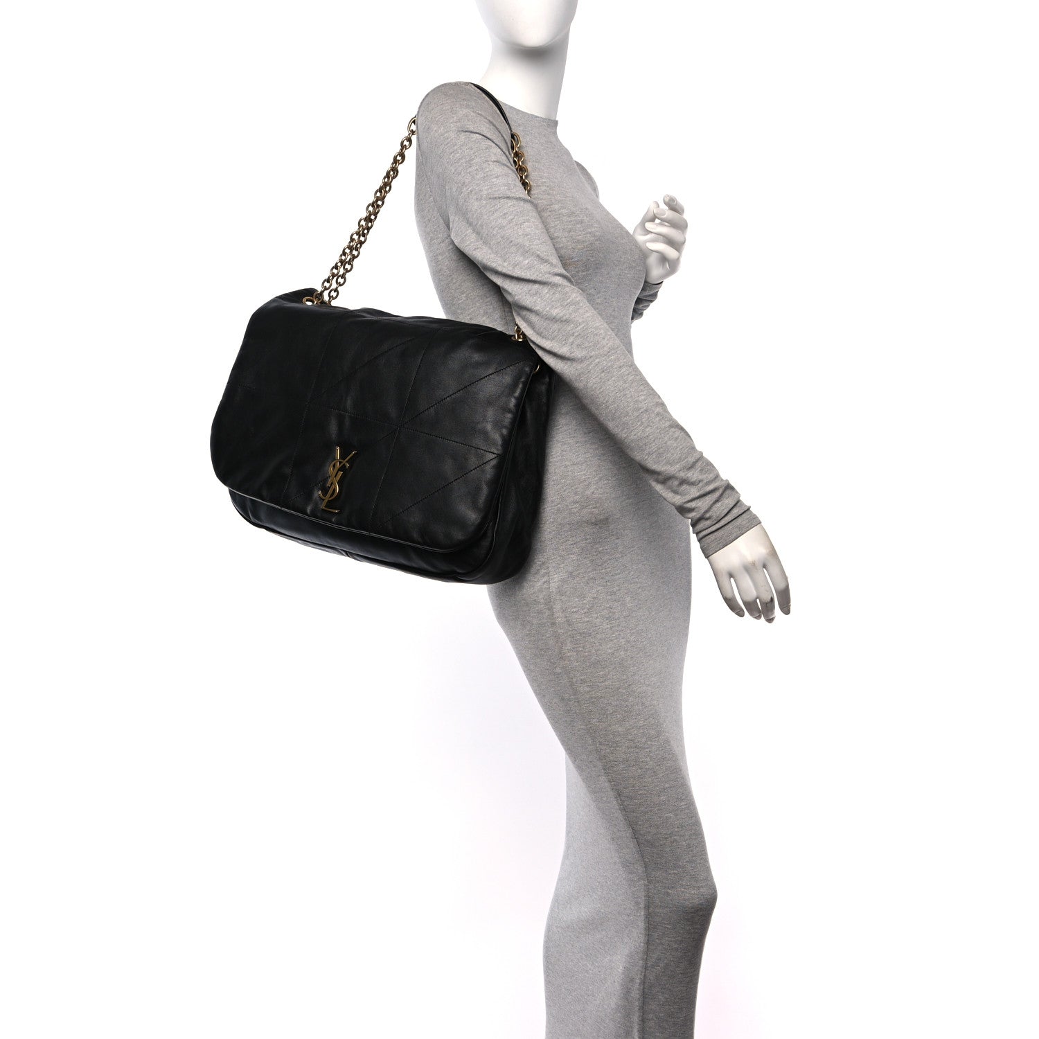 Saint Laurent Lambskin Matelasse Monogram Large Jamie 4.3 Black 2 of 11