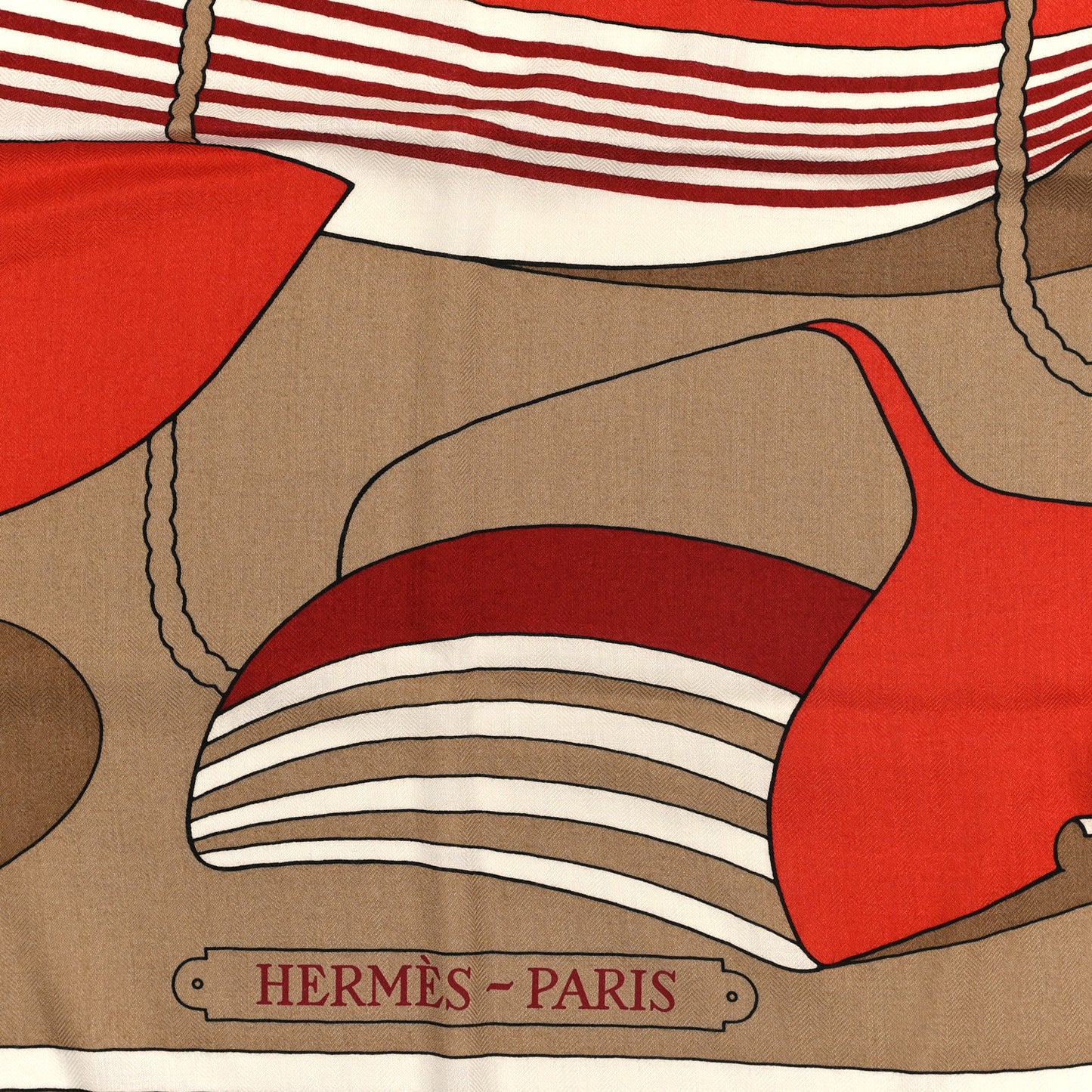 Cashmere Silk Thalassa Shawl 140 Beige Dore Rouge Brique