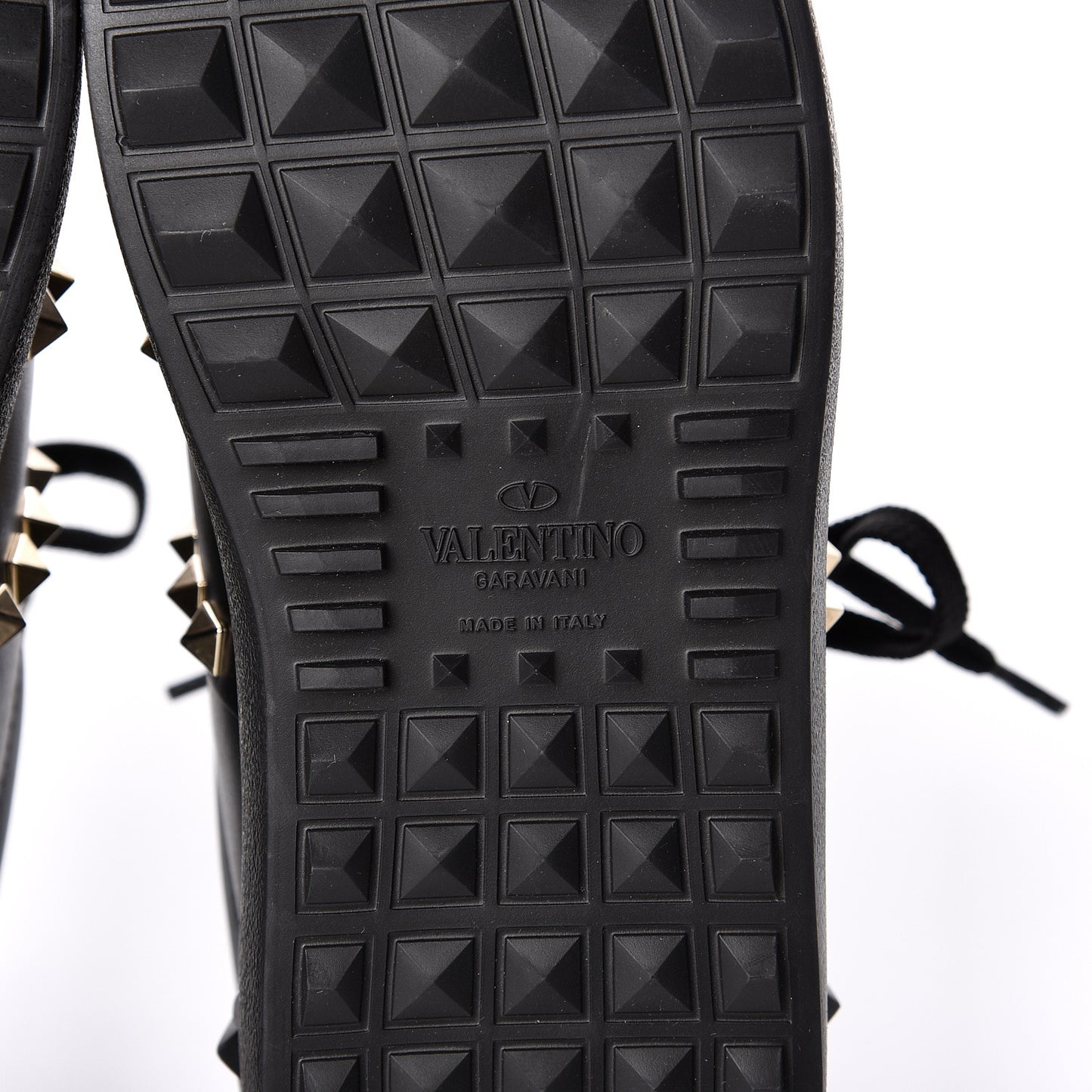 Calfskin Rockstud Untitled Open Sneakers size 37 Black