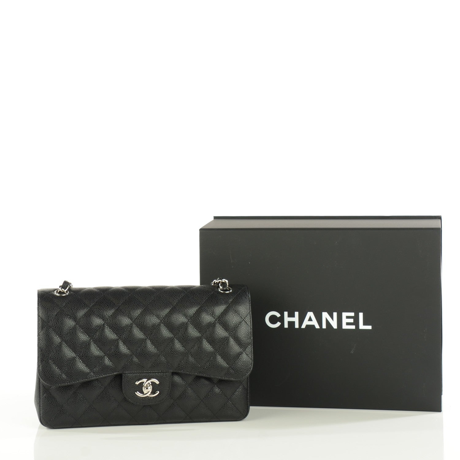 Chanel Caviar Quilted Jumbo Double Flap Black 2 of 12