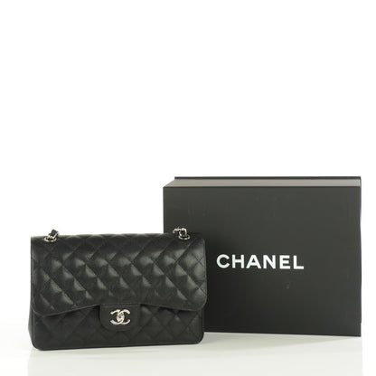 Chanel Caviar Quilted Jumbo Double Flap Black 2 of 12