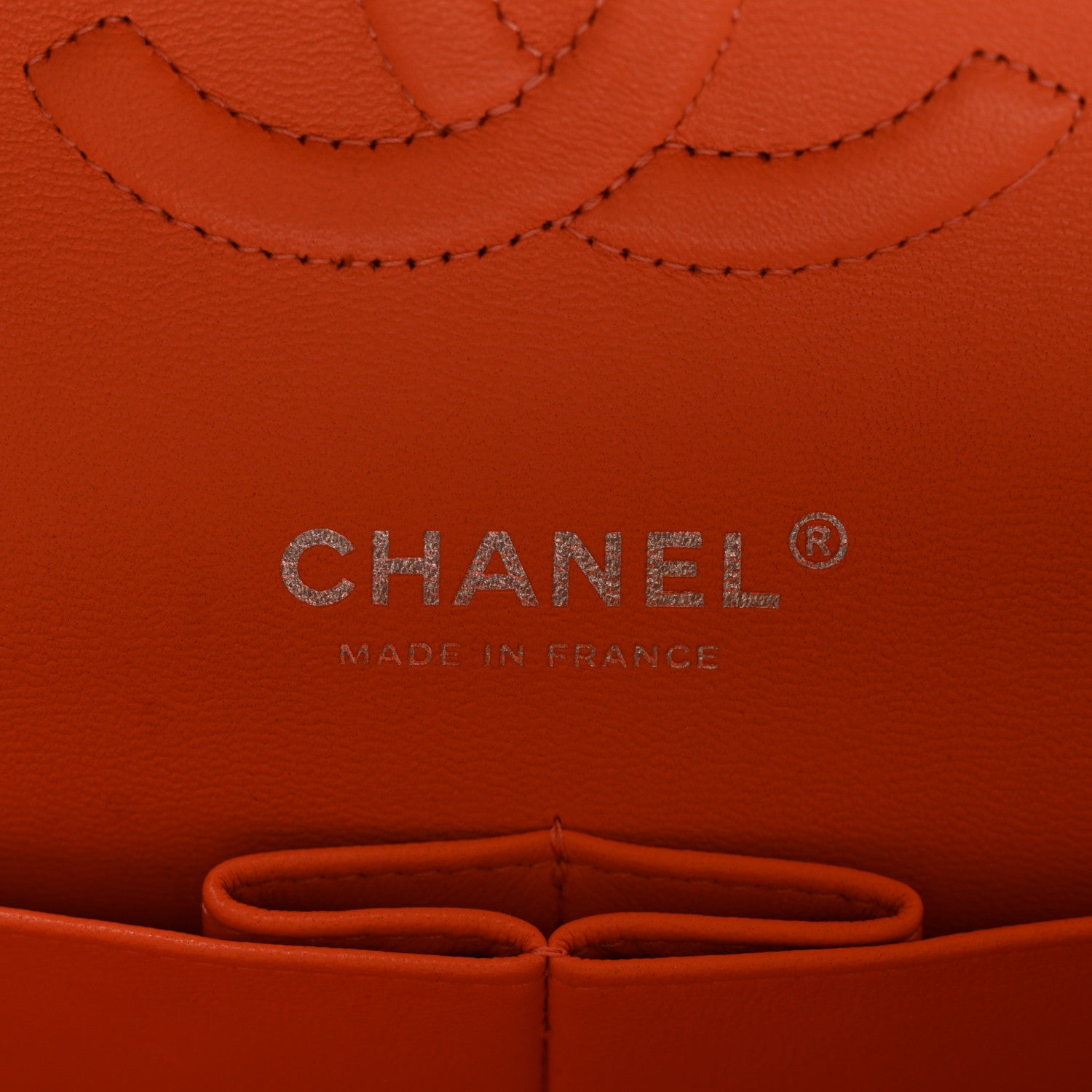 Chanel Lambskin Quilted Medium Double Flap Orange 5 of 9