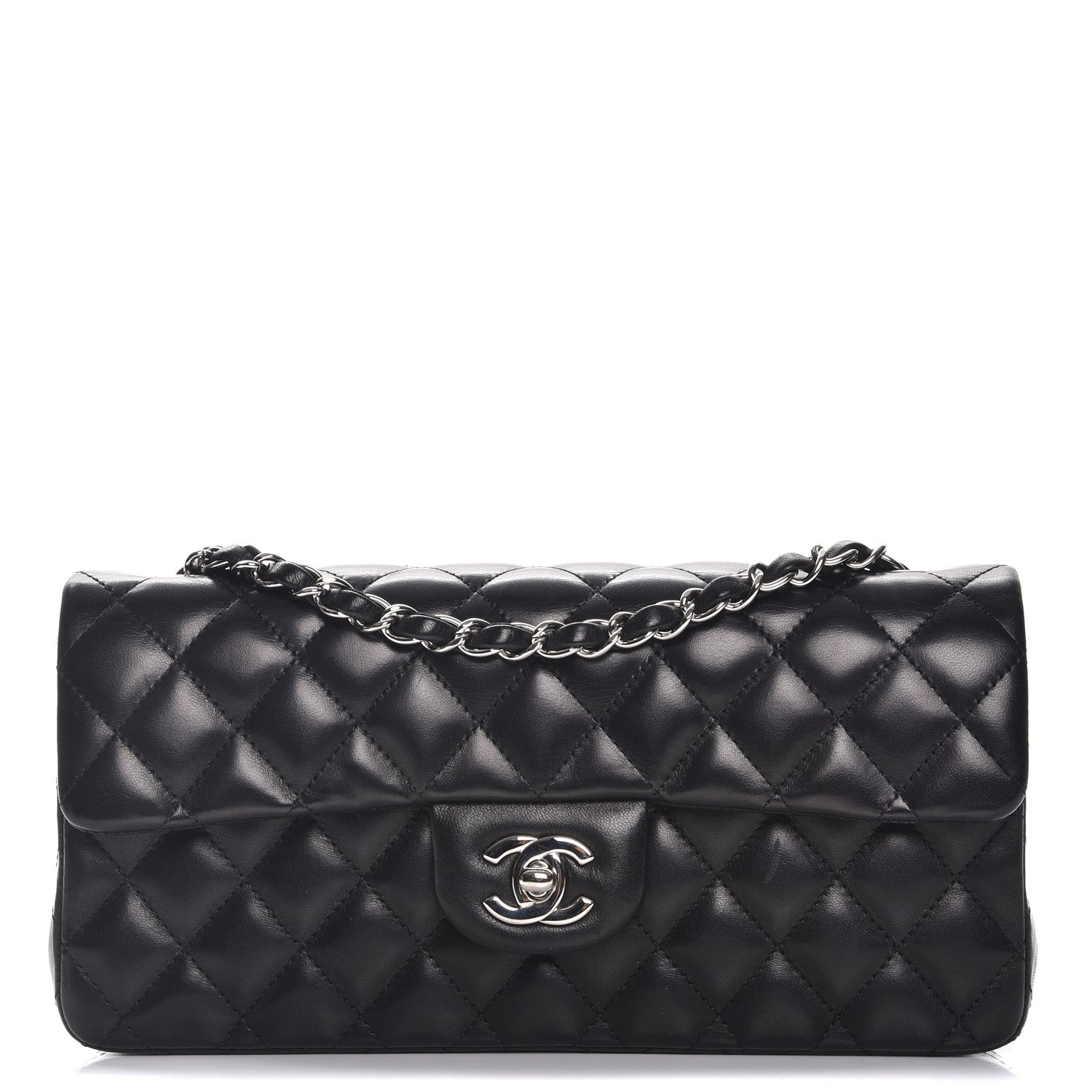 Chanel Lambskin Quilted East West Flap Black 1 of 10