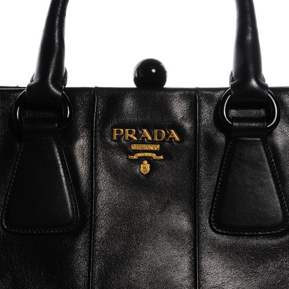 Prada Soft Calf Frame Tote Nero Black 5 of 11