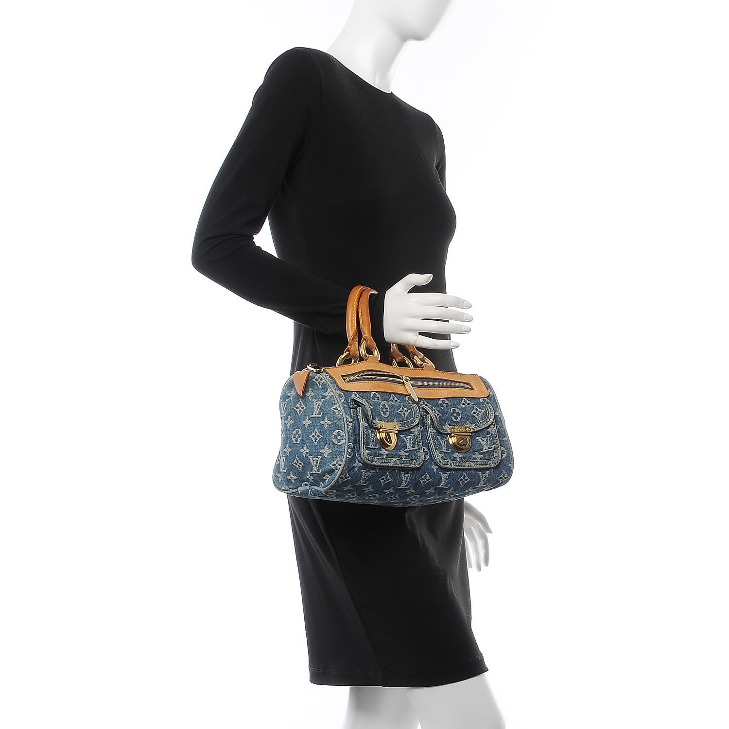 Louis Vuitton Monogram Denim Neo Speedy Blue 2 of 17