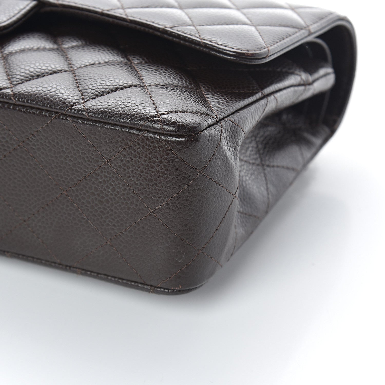Chanel Caviar Quilted Medium Double Flap Dark Brown 8 of 8