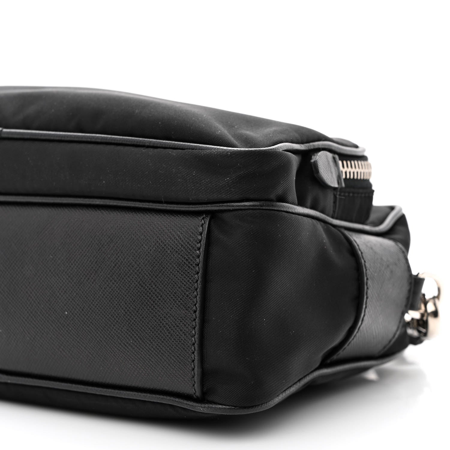Prada Nylon Saffiano Vela Double Zip Crossbody Bag Black 12 of 12