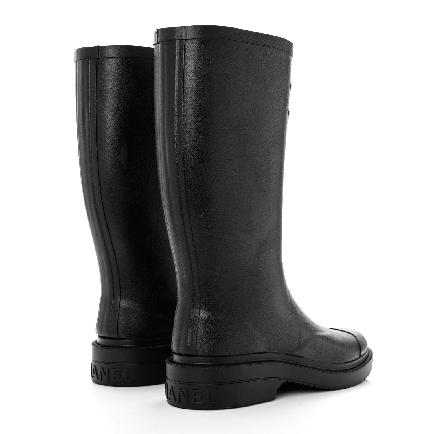 Chanel Caoutchouk CC High Boots 35 Black 4 of 8