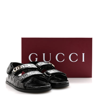Gucci Guccissima GG Embossed Womens Sandals 38 Black 10 of 10
