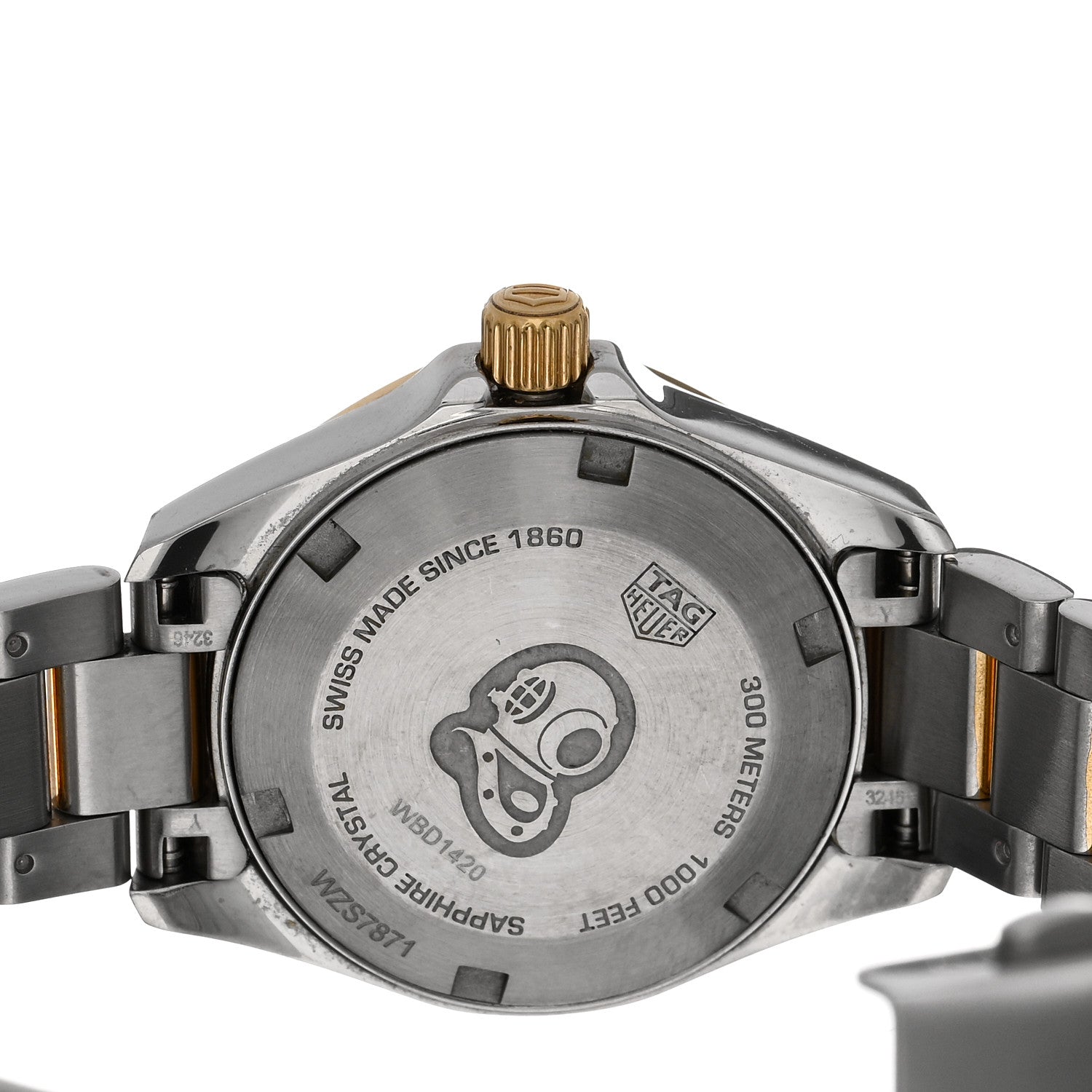 Tag Heuer Stainless Steel 18K Yellow Gold Mother of Pearl 27mm Aquaracer Lady Quartz Watch WBD1420 4 of 5