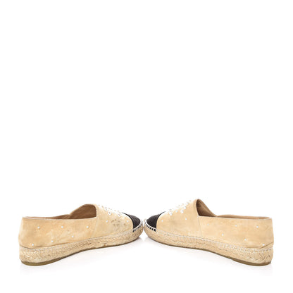 Chanel Suede Pearl CC Espadrilles 39 Beige 5 of 16