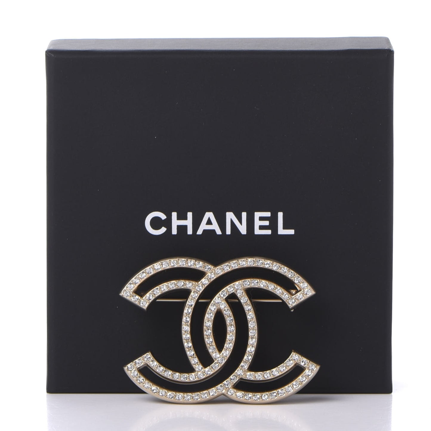Crystal CC Brooch Gold