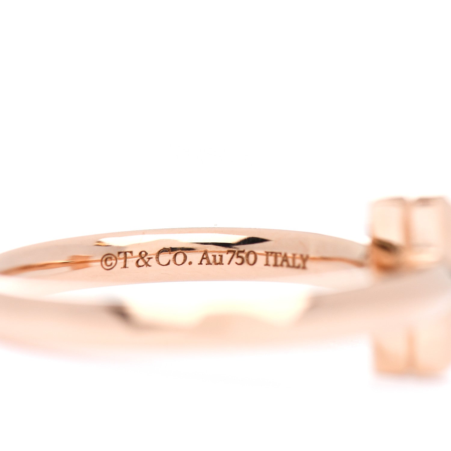 Tiffany 18K Rose Gold 2.5mm T T1 Ring 49 4.75 4 of 5