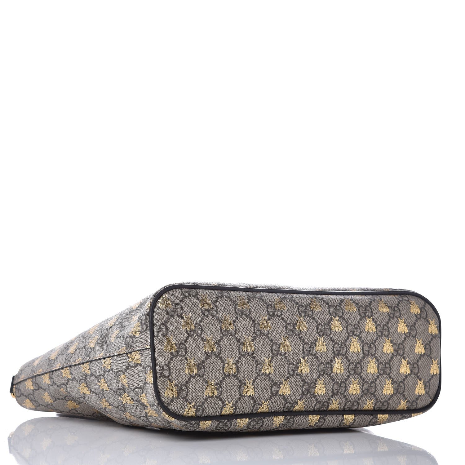 Gucci Soft GG Supreme Monogram Bees Small Crossbody Tote Beige Oro Black 4 of 7