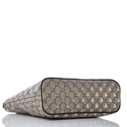 Gucci Soft GG Supreme Monogram Bees Small Crossbody Tote Beige Oro Black 4 of 7
