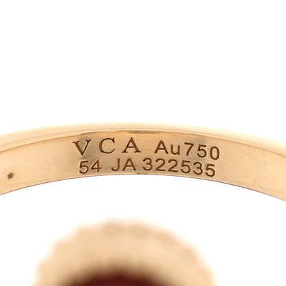 Van Cleef & Arpels 18K Yellow Gold Diamond Carnelian Vintage Alhambra Ring 54 6.75 4 of 5