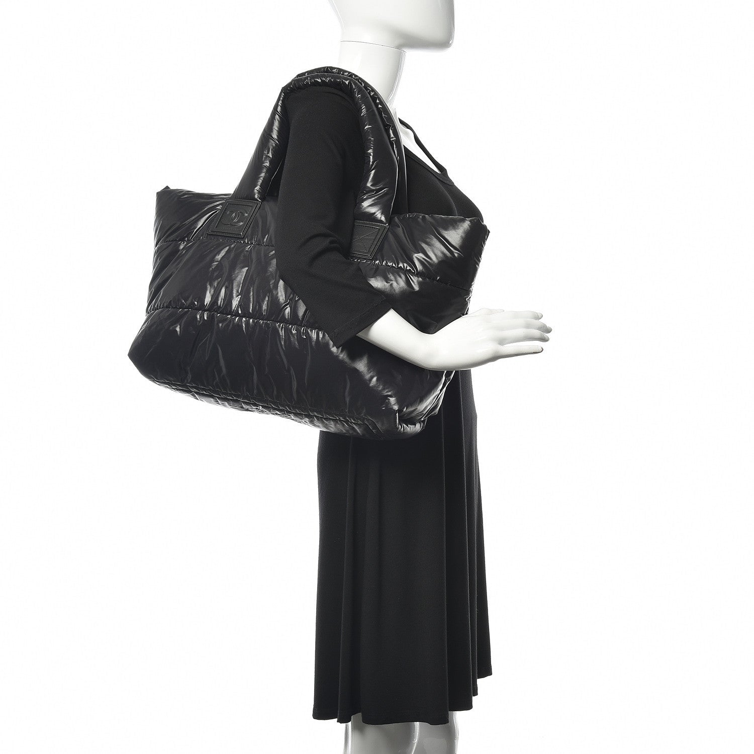 Chanel Nylon Quilted Medium Coco Cocoon Reversible Tote Black 2 of 11