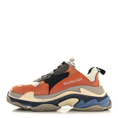 Balenciaga Mesh Nubuck Womens Triple S Sneakers 37 Orange Gris Black 1 of 11