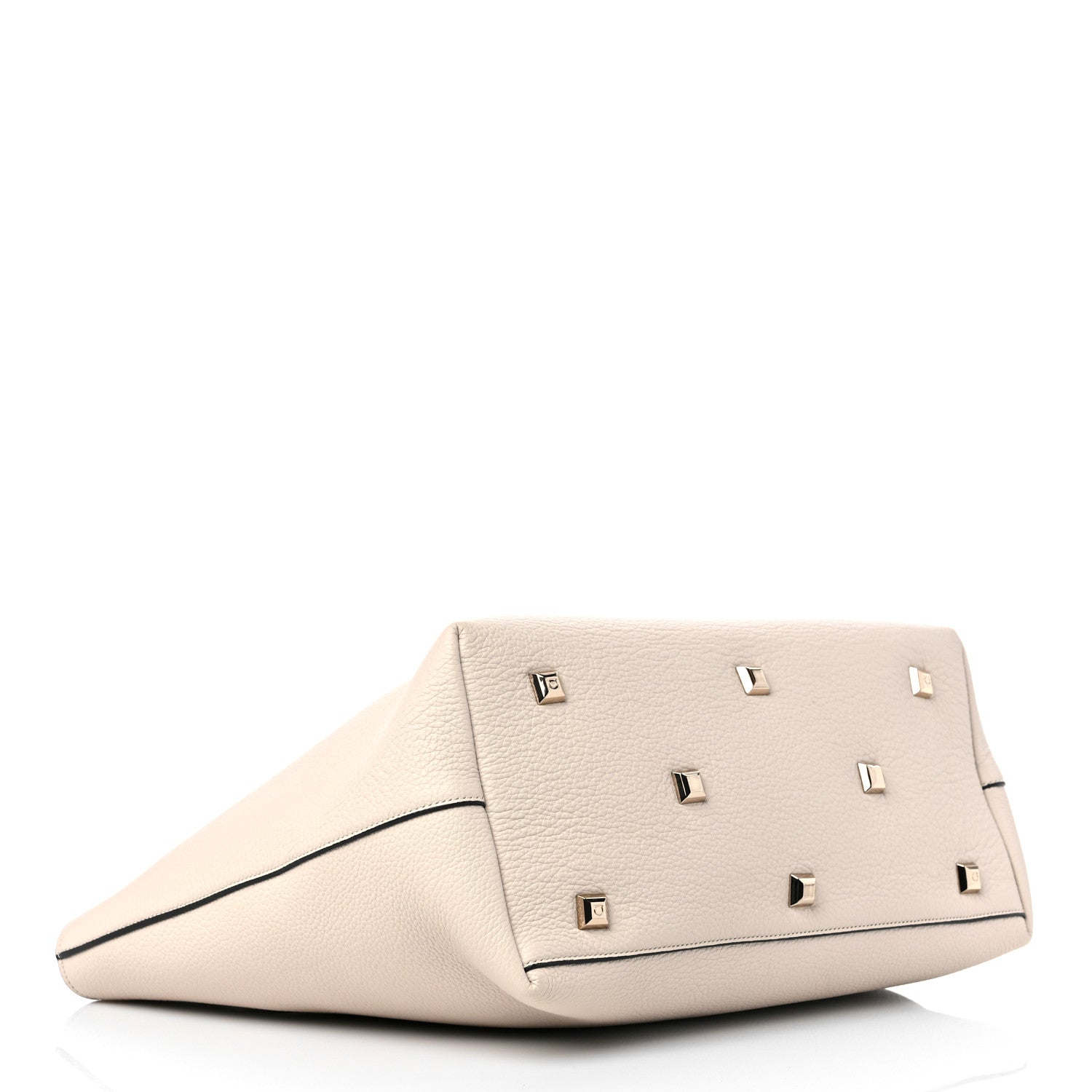 Salvatore Ferragamo Grained Calfskin Studio Tote Cream 5 of 10