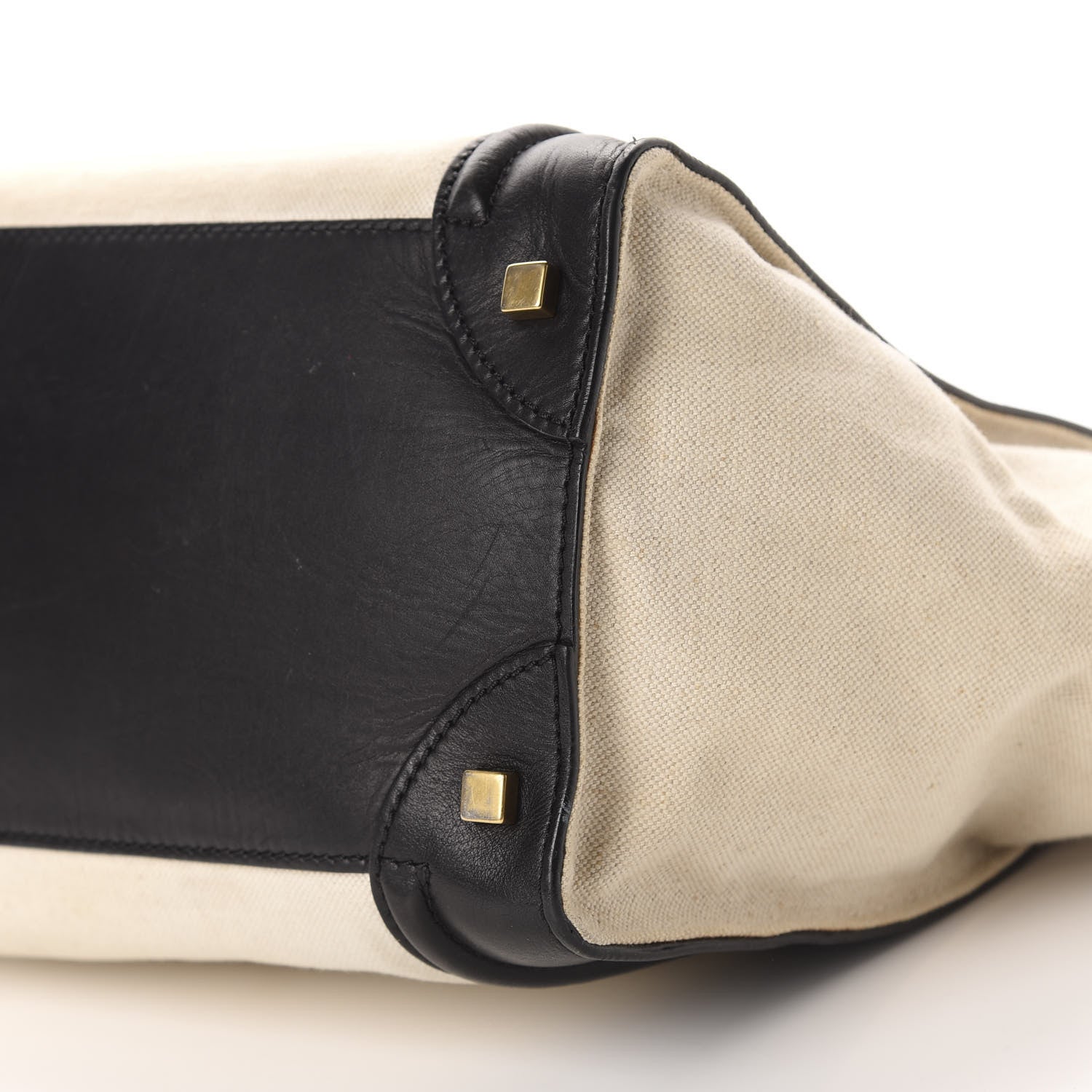 Celine Natural Canvas Smooth Calfskin Mini Luggage Cream 9 of 16