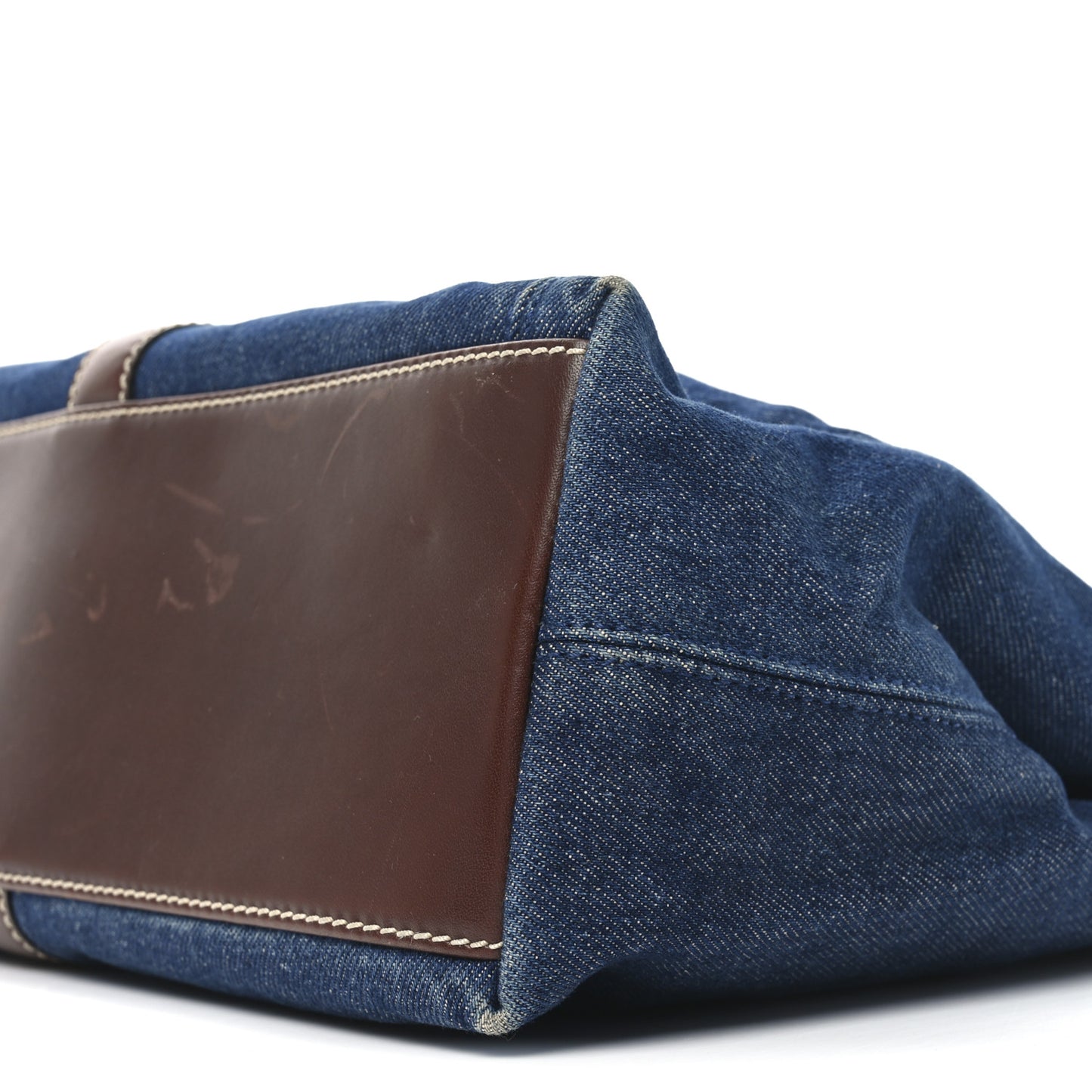 Denim CC Tote Bag Blue Brown