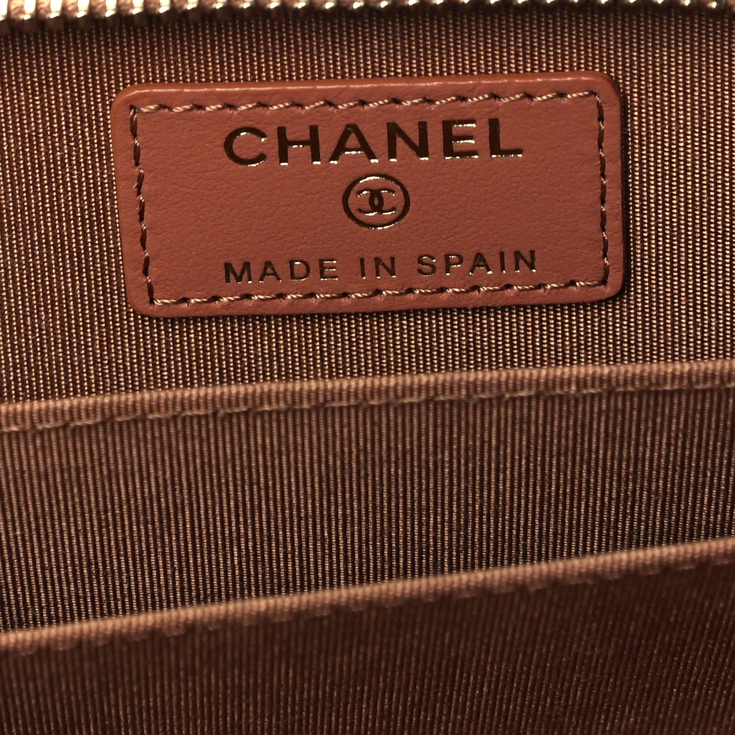 Chanel Lambskin Quilted Chanel 19 Zip Around Coin Purse Wallet Brown 5 of 8