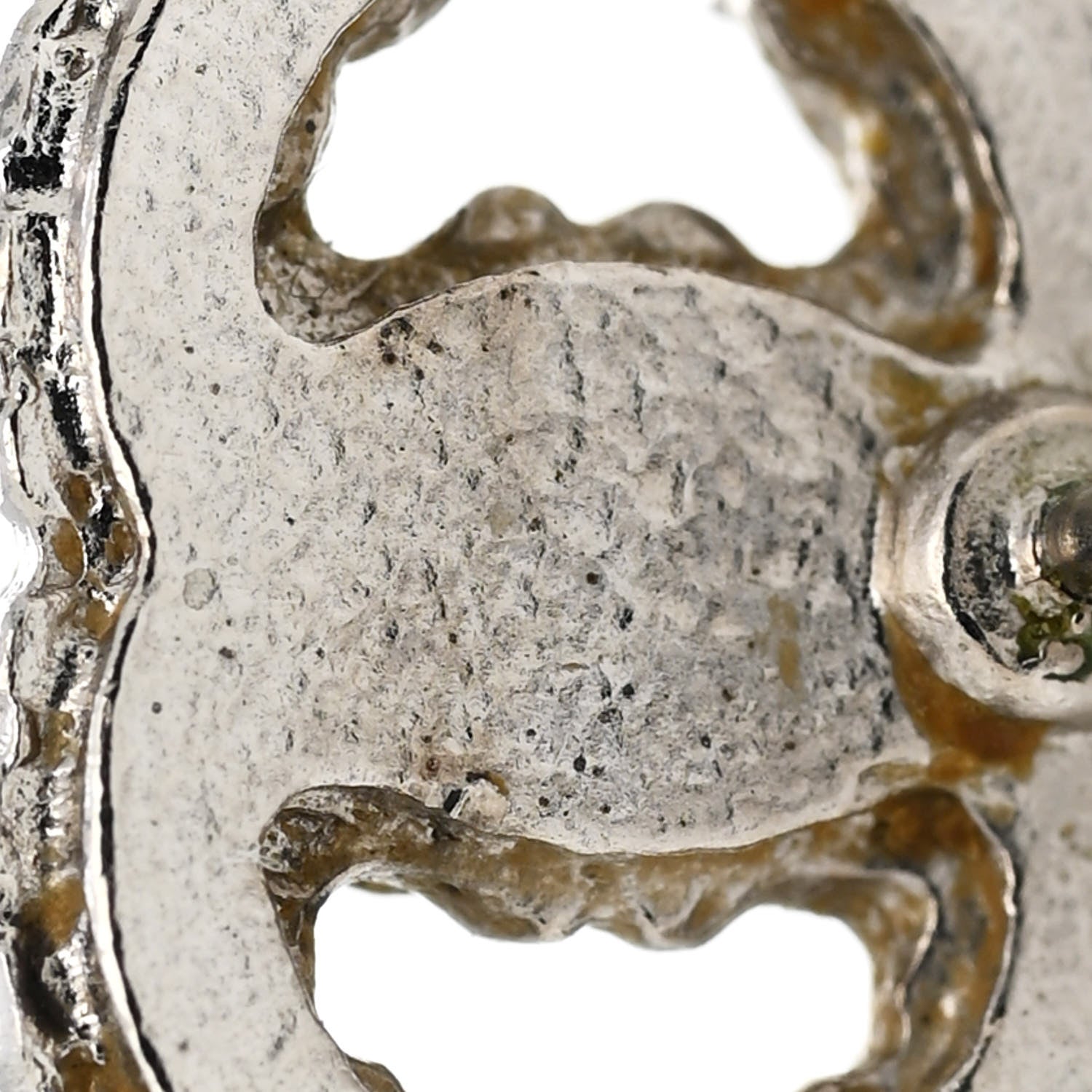 Chanel Crystal Mini CC Earrings Silver 4 of 5