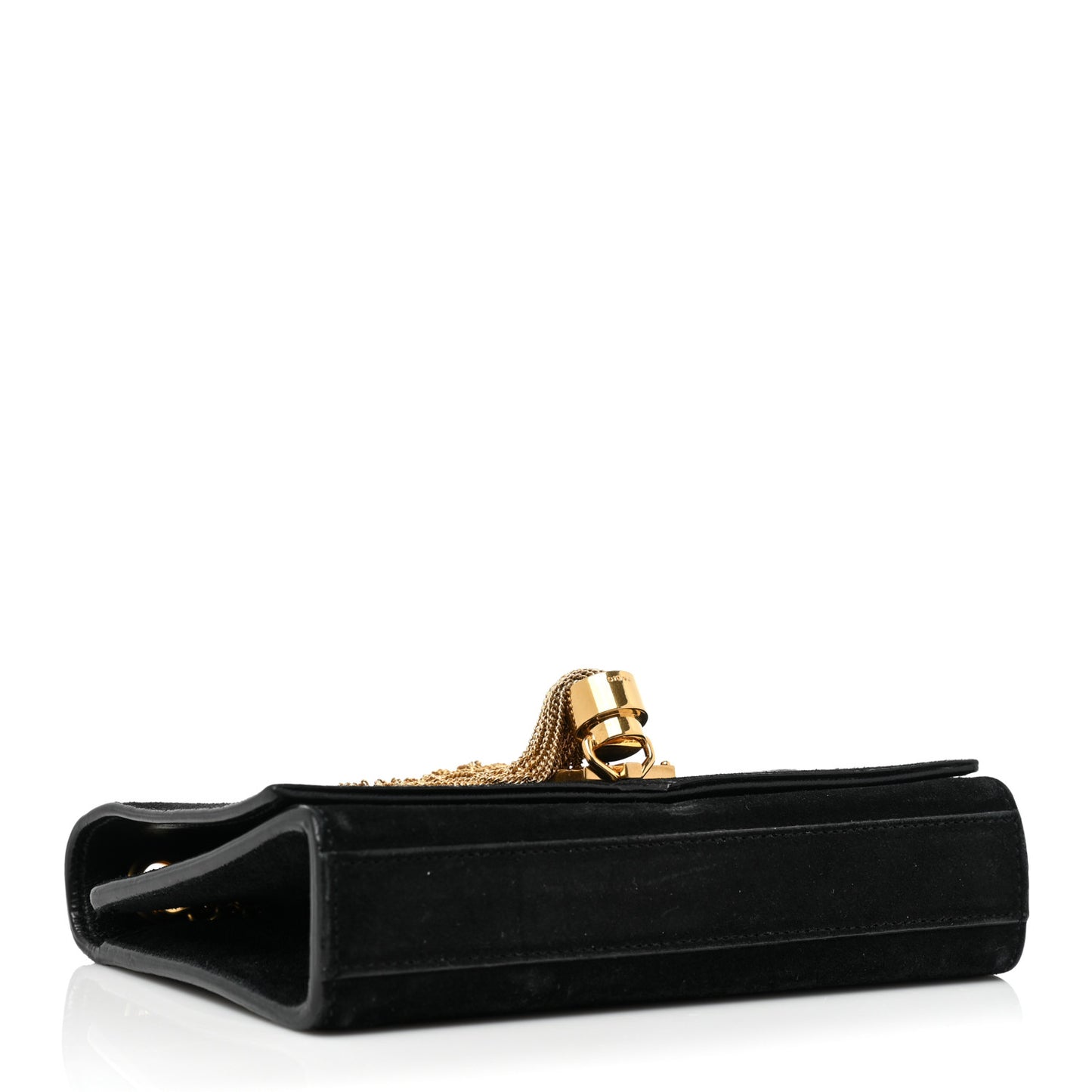 Suede Small Classic Monogram Kate Tassel Satchel Black