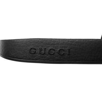 Gucci Nappa Miro Soft Calfskin Interlocking G Mens Slide Sandals 9 Black White 7 of 10