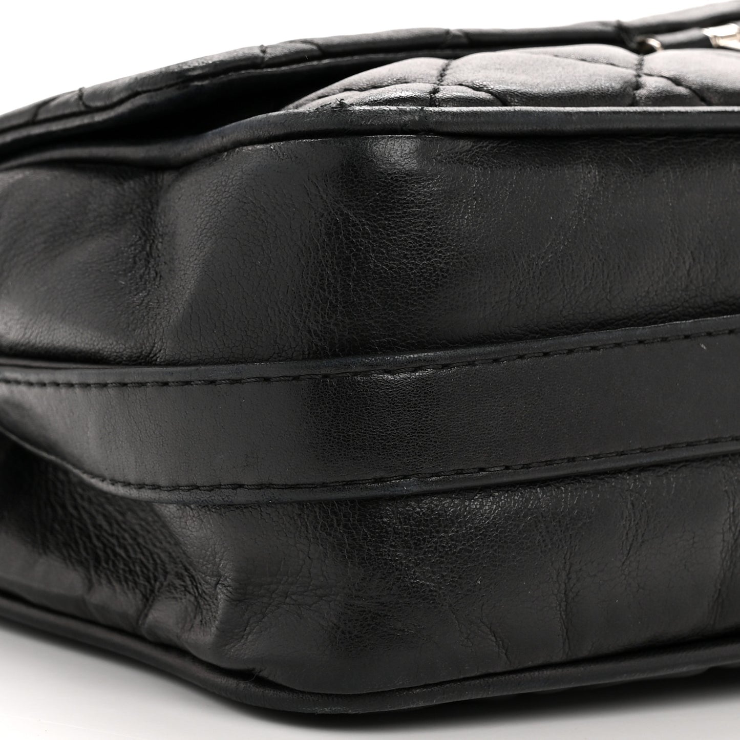Lambskin Quilted Jumbo Icons Secret Label Flap Black