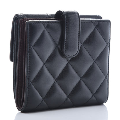 Chanel Lambskin Quilted Compact French Flap Wallet Black 3 of 11