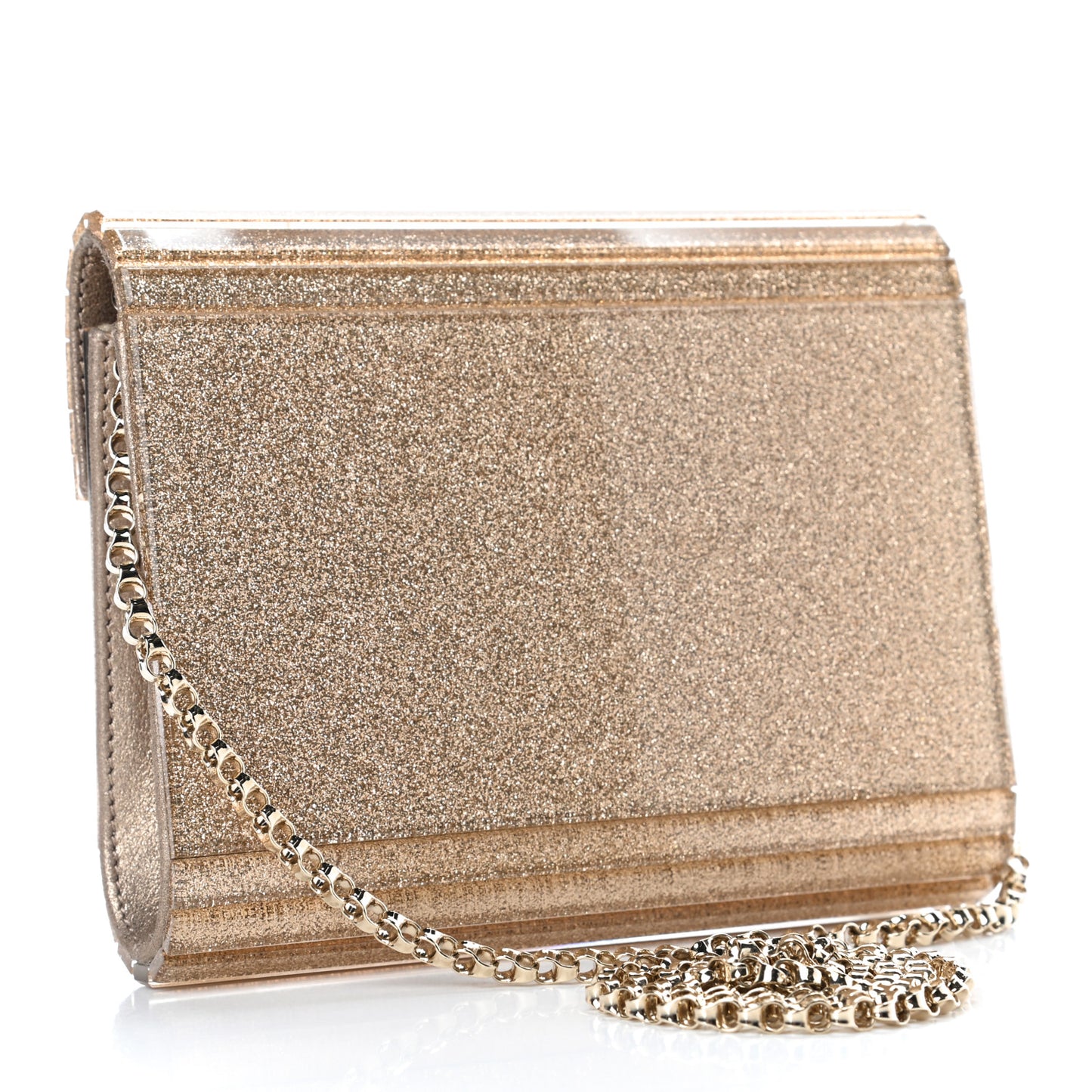 Acrylic Glitter Candy Clutch Gold