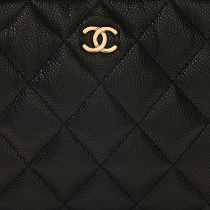 Chanel Caviar Quilted Medium Curvy Pouch Cosmetic Case Black 8 of 11
