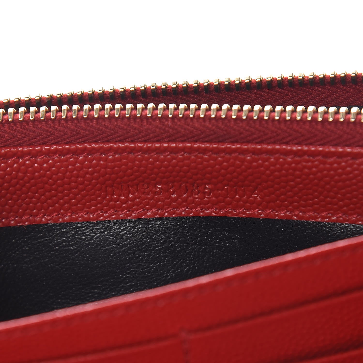 Saint Laurent Grain De Poudre Matelasse Chevron Monogram Wallet Lipstick Red 8 of 12