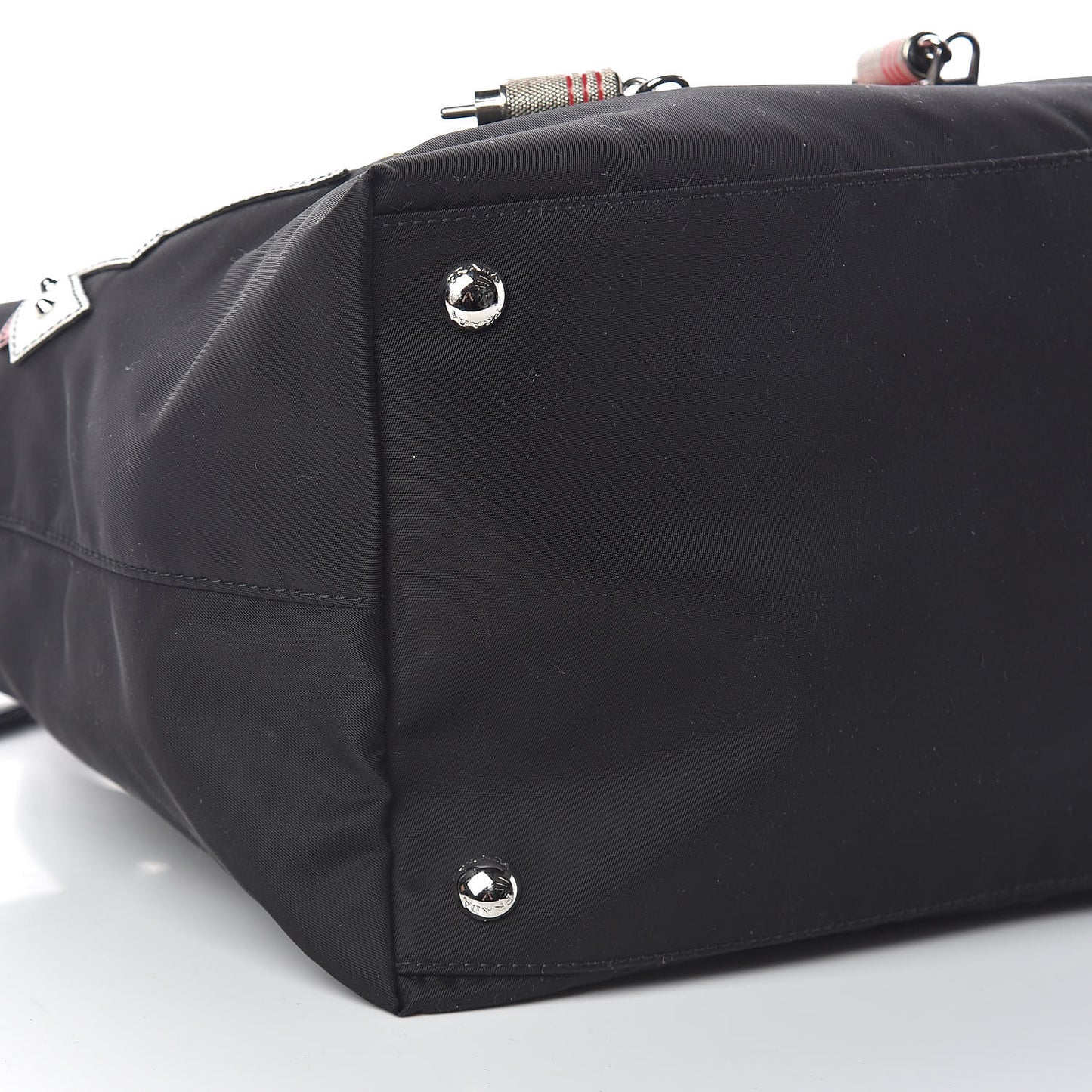 Nylon Tessuto Saffiano Robot Tote Bag Black Petal
