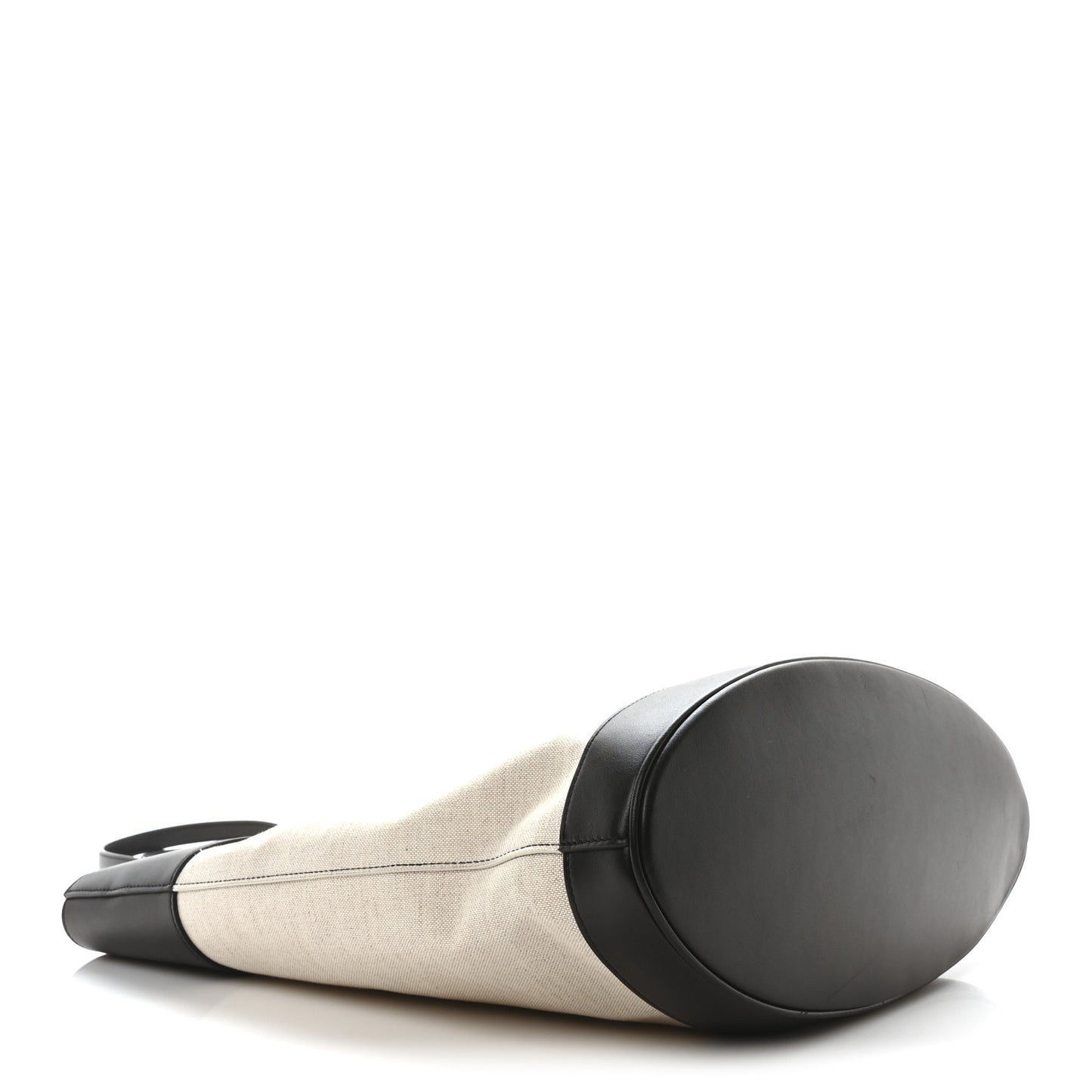 Canvas Calfskin North South Charming Tote Natural Black